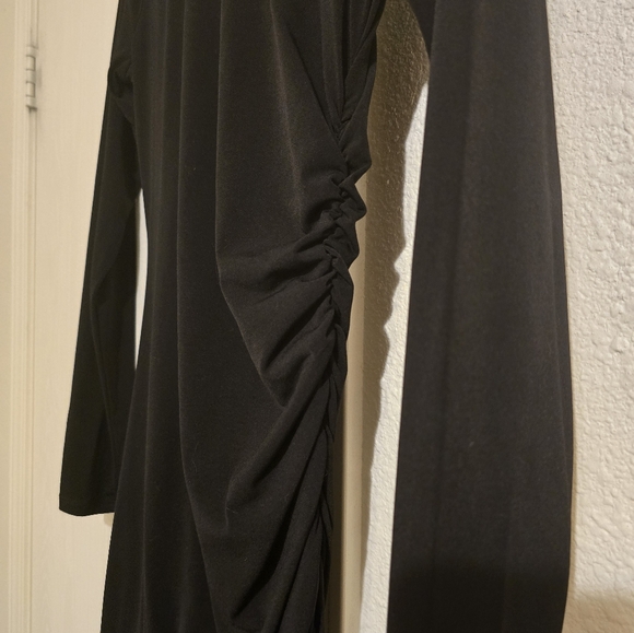 Michael Kors black knee-length dress with gold chain accessories. - Picture 2 of 4